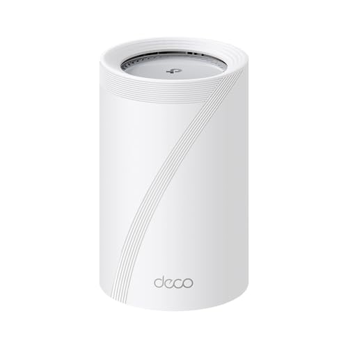 TP-Link Deco BE65 Pro (1er-Pack) BE9300Mbps Tri-Band Whole Home Mesh WiFi 7 System, 2 x 5 Gbit/s & 1 x 2,5 Gbit/s Gigabit-Ports, Nahtloser AI-gesteuerter WLAN-Extender-Booster, HomeShield von TP-Link