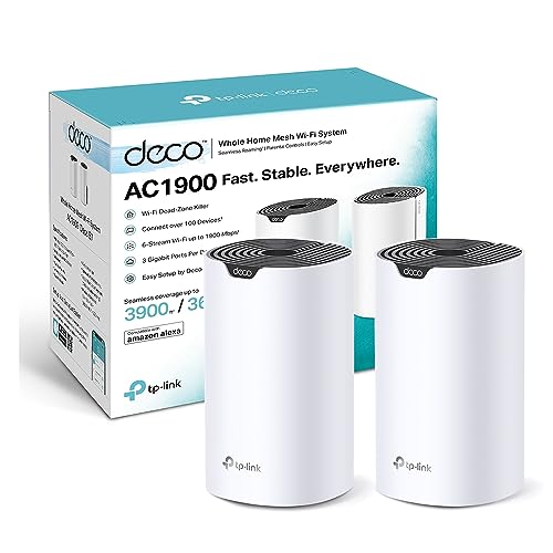 TP-Link Deco S1900 Mesh WLAN Set (2er Pack), AC1900 Dual Band Router & Repeater, 3X Gigabit Ports für Jede Einheit, empfohlen für Häuser mit 2-3 Schlafzimmern, Umfassender Jugendschutz von TP-Link