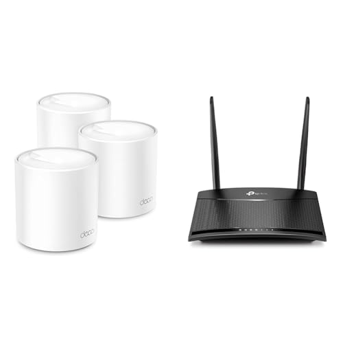 TP-Link Deco X50 Mesh WLAN Set (3 Pack) & 4G LTE Router 150 Mbit/s WiFi N 300 Mbit/s TL-MR100 von TP-Link