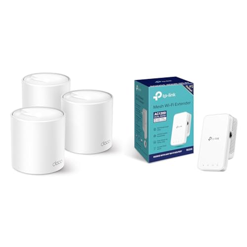 TP-Link Deco X50 Mesh WLAN Set (3 Pack) & RE330 WLAN Verstärker Repeater AC1200 von TP-Link