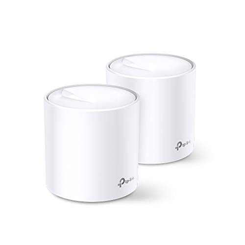 TP-Link Deco X60 Mesh WLAN Set (2 Pack), AX3000 Dual Band Router &Repeater (Reichweite bis zu 465m²,WPA3, ideal für große Häuse, kompatibel mit Amazon Alexa, 4X Gigabit Ports) weiß von TP-Link