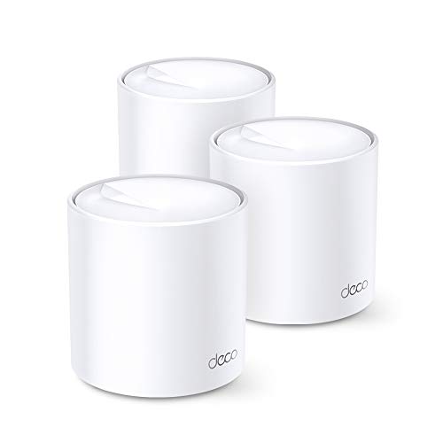 TP-Link Deco X60 Mesh WLAN Set (3 Pack), Wi-Fi 6 AX5400 Dual Band Router & Repeater, 2x Gigabit Ports für jede Einheit, empfohlen für Häuser mit 4-7 Schlafzimmern, Umfassender Jugendschutz, WPA3 von TP-Link