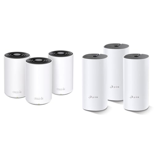 TP-Link Deco XE75 Mesh WLAN Set (3 Pack), Wi-Fi 6E AXE5400 Tri-Band Router & Repeater & Deco M4 Mesh WLAN Set (3er Pack), AC1200 Dual Band Router & Repeater von TP-Link