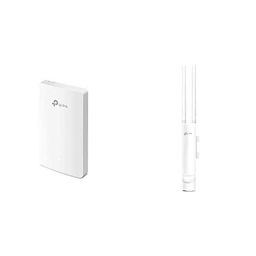 TP-Link EAP235-Wall AC1200 WLAN Gigabit Accesspoint zur Wandmontage (WLAN-Geschwindigkeit) weiß & Outdoor AC1200 Gigabit WLAN Access Point Für Garten (300Mbit/s 2,4GHz 867Mbit/s 5Gh) weiß von TP-Link