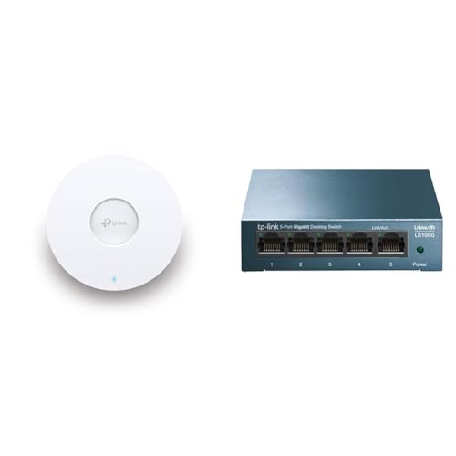 TP-Link EAP653 AX3000 Gigabit Dualband WiFi 6 WLAN Access Point & LS105G 5-Ports Gigabit Netzwerk Switch von TP-Link