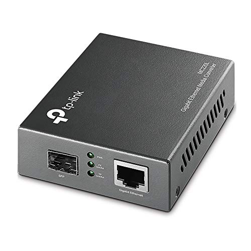 TP-Link MC220L Gigabit-Ethernet-Medienkonverter (802.3ab, 802.3z, Hot-Swap, bis zu 0,55 Km für Multimode-Faser und 10 Km für Singlemode-Faser) schwarz metallic, 1000Mbit/s von TP-Link