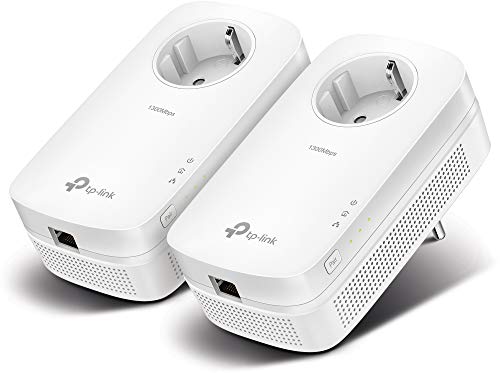 TP-Link Powerline Adapter Set TL-PA8010P KIT(1300Mbit/s Homeplug AV2, 2*2-MIMO, Steckdose, 2 Gigabit Ports, Plug&Play, kompatibel mit allen, ideal für Streaming, energiesparend)weiß von TP-Link