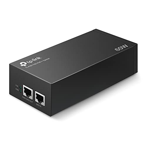 TP-Link TL-POE170S PoE++ Injektor (2 Gigabit-Ports, kompatibel mit 802.3af /at/bt, Gesamtleistung mit bis zu 60W, Wandmontage und Desktop-Design, Plug and Play)Schwarz von TP-Link