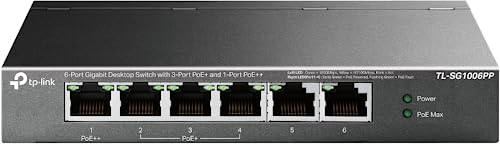 TP-Link TL-SG1006PP 6GB Switch (3X PoE+ 1x PoE++) von TP-Link