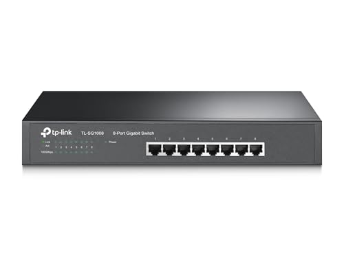 TP-Link TL-SG1008 Netzwerk Switch (1000 Mbps, 8x Gigabit LAN Ports, mountable) schwarz von TP-Link