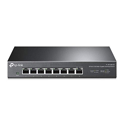 TP-Link TL-SG108-M2 8× 2.5-Gigabit Ports Ethernet LAN Switch(Plug-and-Play,Metallgehäuse, QoS, IGMP-Snooping, Ideal für 2.5G NAS, Server, Gaming-Computer, WiFi 6 AP, 4K-Video) schwarz von TP-Link