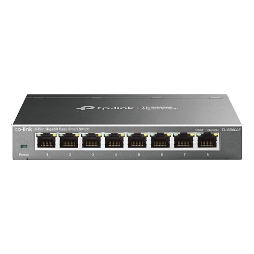 TP-Link TL-SG608E 8-Ports Gigabit Easy Smart Managed Netzwerk Switch(Plug-and-Play,Metallgehäuse, QoS, IGMP-Snooping,VLAN, zentrales Management, energieeffizient) von TP-Link