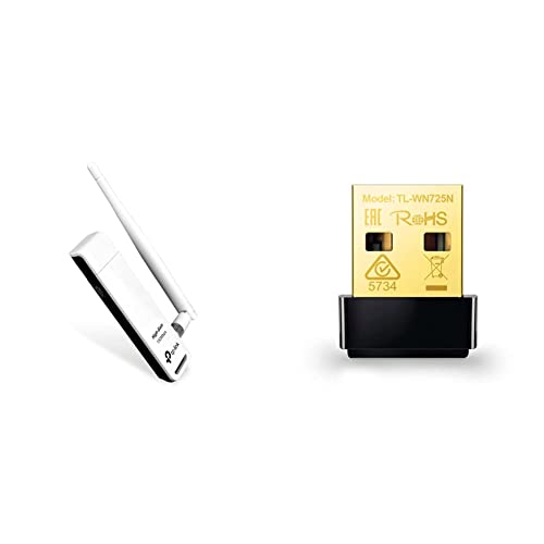 TP-Link TL-WN722N High Gain WLAN USB Adapter weiß/schwarz & TL-WN725N Nano USB WLAN Stick Adapter schwarz von TP-Link