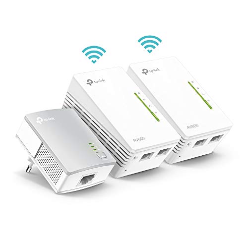 TP-Link WLAN Powerline Adapter Triple Set TL-WPA4220T KIT(600Mbit/s, WLAN 300Mbit/s, Wi-Fi Clone, Fast-Ethernet-LAN, Plug&Play, Kompatibel mit allen HomePlug AV/AV2 Powerline Adaptern) von TP-Link