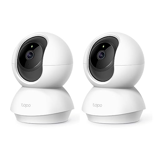 Tapo TP-Link C200P2 360° Überwachungskamera für den Innenbereich, 1080P, Nachtsicht, Bewegungserkennung, Zwei-Wege-Audio, kompatibel mit Alexa&Google Assistant, für Babys/Haustiere, 2 stück C200 von Tapo