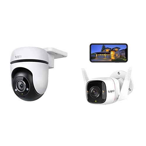 TP-Link Tapo C500 WLAN-Überwachungskamera für den Außenbereich, 360 Grad, Auflösung 1080p & Tapo C320WS Überwachungskamera Außen, WLAN IP Kamera, Weiss, 1 Stück (1er Pack) von TP-Link
