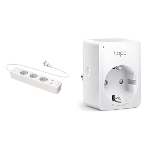 TP-Link Tapo P300 steckdosenleiste mit 2 USB-Anschlüsse & 1 Type C-Anschlüsse & TP-Link Tapo WLAN Smart Steckdose Tapo P100, Smart Home WiFi Steckdose von TP-Link