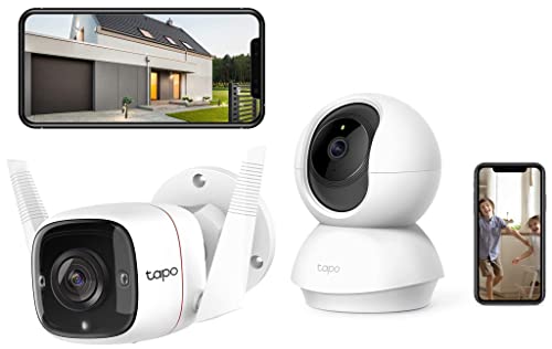 TP-Link Tapo Smart Home Lösung, 3MP Auflösung Überwachungskamera Set, klare Sicht für Indoor und Outdoor, Alles im Blick (Tapo C210 + Tapo C310) von TP-Link