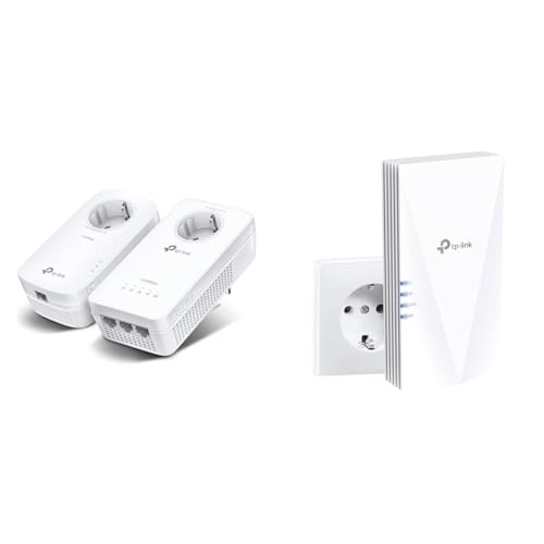 TP-Link WLAN Powerline Adapter Set TL-WPA8631P KIT & RE500X WiFi 6 WLAN Verstärker Repeater AX1500 von TP-Link