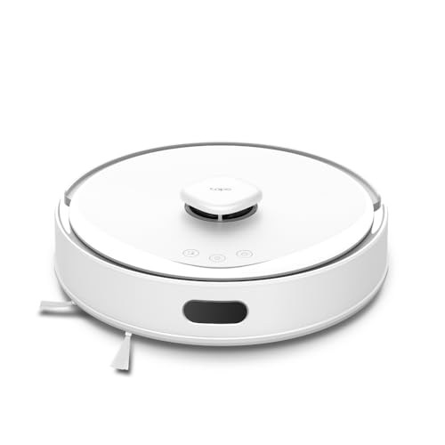 Tapo RV30 Max Saugroboter mit Wischfunktion, 5300Pa Ultra Starke Saugkraft, LiDAR+IMU Dual-Navigation, Alexa Sprachsteuerung, Weiß von Tapo