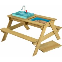 Holz Spieltisch & Matschtisch Murmeltier inkl. Waschbecken und Sandkasten Natur 89x94x51 cm - Tp Toys von TP Toys