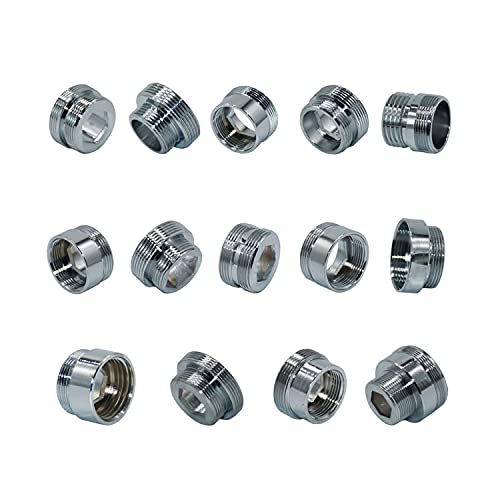TPCYAN Wasserhahn Belüfter Adapter, 1/2"M16 M17 M18 M19 M12 M22 M24 M28 M32 Gewindeanschluss Männliche Weibchen für Bubbler Wasserreiniger Wasserhahn Kupferbeschläge (Size : M22-M16-12.6mm) von TPCYAN