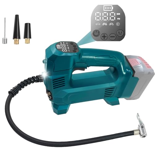 TPDL Akku Autokompressor für Bosch Professional 18V System Akku GBA mit LED Lampe, Kabellos Luftpumpe Automatisch Stop 150PSI / 3.3BAR Kompressor, Akku Elektrische UniversalPump für Fahrrad/Auto/Ball von TPDL