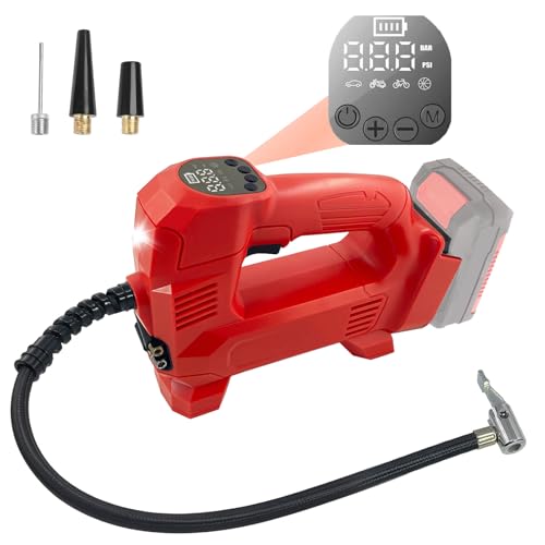 TPDL Akku Autokompressor für Einhell Power X-Change 18 Volt Akku mit LED Lampe, Kabellos Luftpumpe Automatisch Stop 160PSI Kompressor, Akku Elektrische UniversalPump für Fahrrad/Auto/Ball von TPDL
