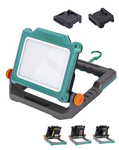 TPDL LED Baustrahler für Makita Akku 18V, 3000LM Akku Lampe für Milwaukee M18 Akku Strahler, 3 Modi Helligkeit für Dewalt Akku 20V Baustellen Lampe, Außenstrahler für Hinterhof, Auffahrt, Türen von TPDL