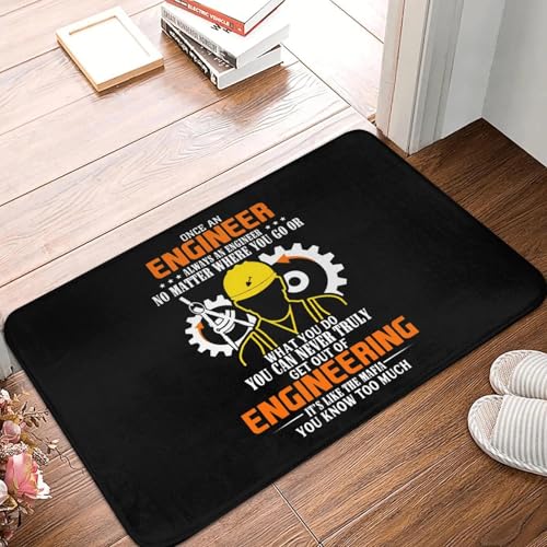 Fußmatte „Once An Engineer Always An Engineer“ rutschfest für Bad und Küche für Garten Garage Tür Boden Eingang Teppich-24x36 inch von TPDODON