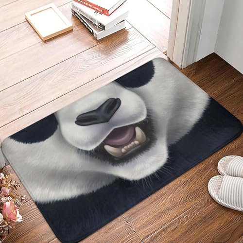Fußmatte mit Riesenpandabär rutschfest für Eingang Bad Küche Tür Bodenmatte Tier Garage Teppich-16x24 inch von TPDODON