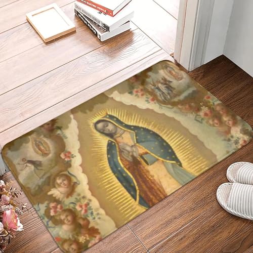 Jungfrau von Guadalupe Türboden Küchenbadematten rutschfeste Fußmatte für den Außenbereich Wohnzimmer Eingangsbereich Teppich Fußpolster-20x32 inch von TPDODON
