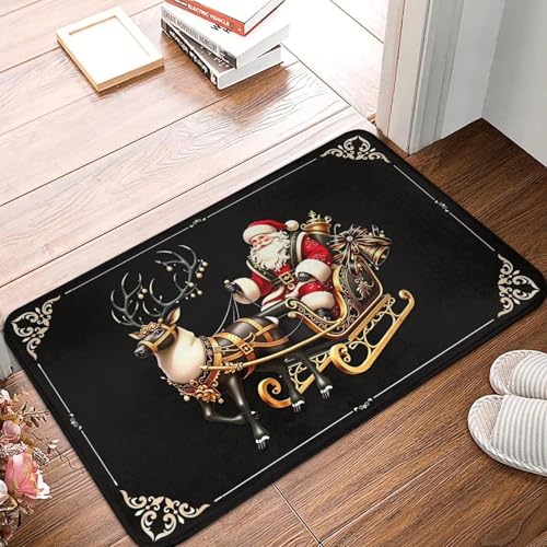 Roter Weihnachtsmann Frohe Weihnachten Fußmatte Anti-Rutsch Küche Badezimmer Matte Toilette Tür Boden Eingang Teppich Teppich-16x24 inch von TPDODON