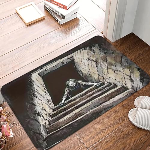 TPDODON 3D-Illusion geheimnisvolle Treppe Vordertürmatte rutschfest saugfähig für den Innenbereich Fußmatte Küche Schlafzimmer Eingangsbereich Teppich-24x36 inch von TPDODON