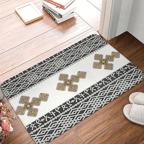 TPDODON Äthiopische Habesha-Kunst-Fußmatte rutschfest für Küche Badezimmer Garten Garage Boden Tür Eingang Teppich-24x36 inch von TPDODON