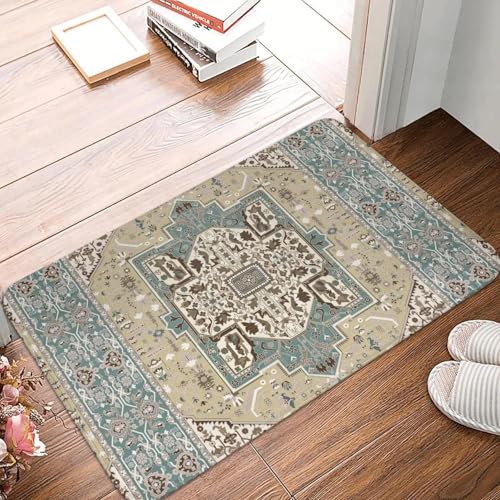 TPDODON Böhmen Ethnische Antike Persische Teppich Fußmatte Anti-Rutsch Küche Bad Matte Garten Garage Boden Tür Eingang Teppich Teppich-16x24 inch von TPDODON
