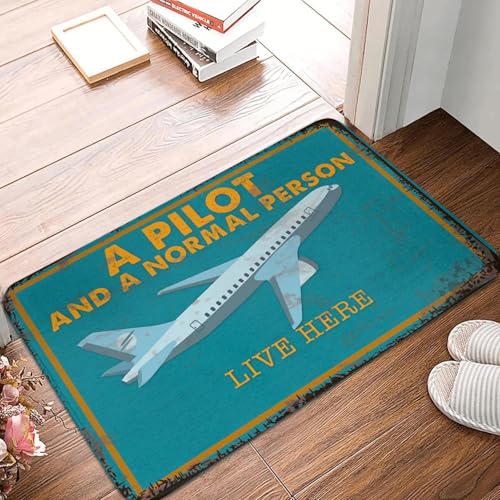TPDODON Flugzeugabflüge Ankünfte Bodentür Badezimmermatten Anti-Rutsch-Flugzeug-Fußmatte für den Außenbereich Wohnzimmereingang Teppich Fußpolster-16x24 inch von TPDODON