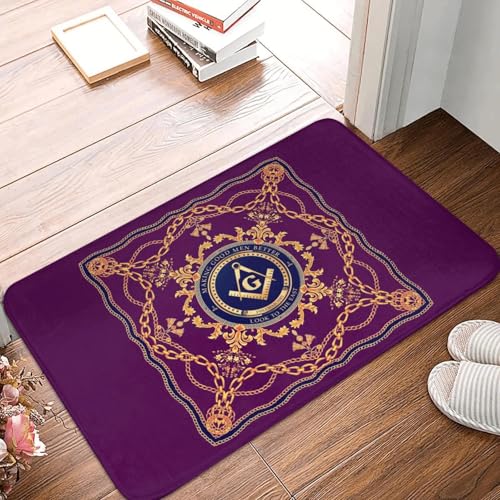 TPDODON Freimaurer Barock Design Fußmatte Matte Anti-Rutsch Freimaurer Mason Küche Bad Garage Teppich-16x24 inch TPDODON Freimaurer Barock Design Fußmatte Matte Anti-Rutsch Freimaurer Mason Küche Bad Garage Teppich-16x24 inch von TPDODON