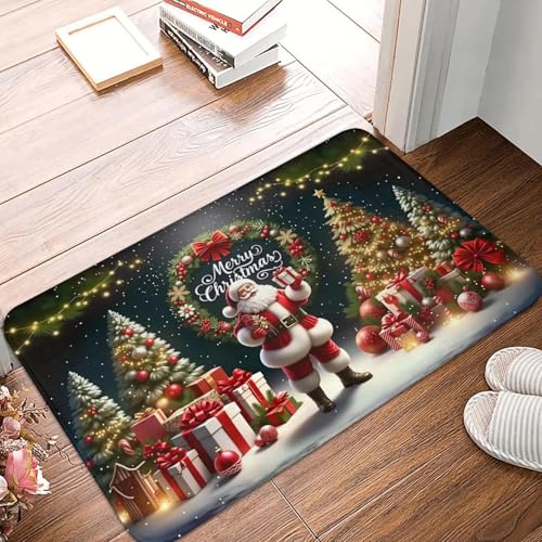 TPDODON Frohe Weihnachten Fußmatte Matte Anti-Rutsch Bad Küche Wohnzimmer Teppich Teppich-20x32 inch von TPDODON
