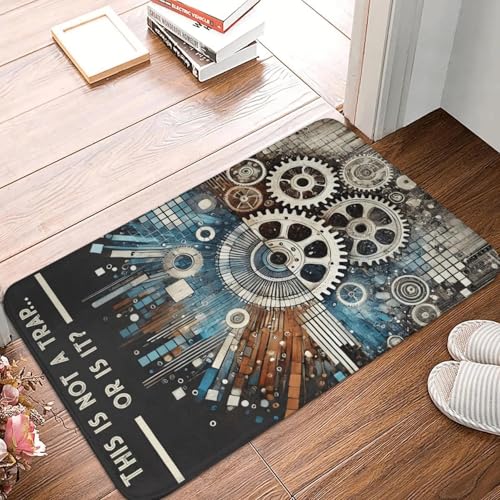 TPDODON Fußmatte mit Aufschrift Definitiv Keine Falltür rutschfest für den Innenbereich schnelltrocknend für Küche Balkon Eingangsbereich Teppich-16x24 inch TPDODON Fußmatte mit Aufschrift Definitiv Keine Falltür rutschfest für den Innenbereich schnelltrocknend für Küche Balkon Eingangsbereich Teppich-16x24 inch von TPDODON