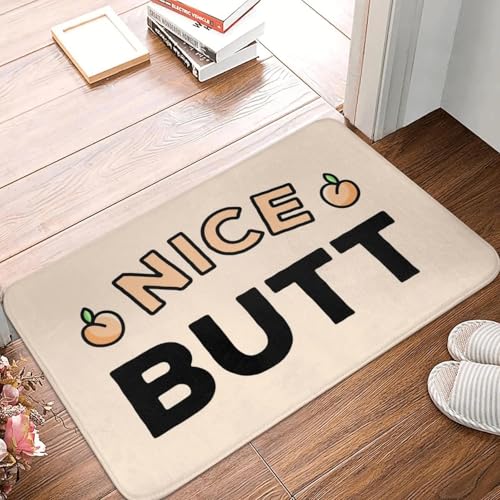 TPDODON Fußmatte mit niedlichem Hintern Pfirsich-Motiv rutschfest für Küche Bad Garten Garage Boden Tür Eingang Teppich-16x24 inch von TPDODON