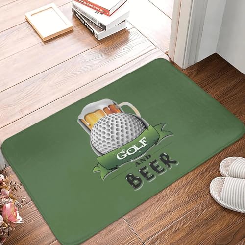 TPDODON Golfball und Bier Bodentür Küche Badezimmer Matten Anti-Rutsch-Innen Fußmatte Garage Eingang Teppich Teppich Footpad-20x32 inch von TPDODON