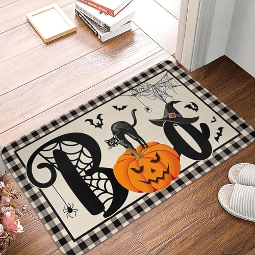 TPDODON Hallo Kürbis Herbst Haustür Boden Eingangsmatte Innen Küche Badezimmer Fußmatte Garage Teppich Teppich-24x36 inch von TPDODON
