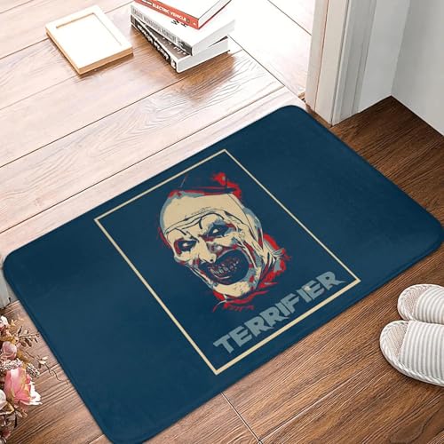 TPDODON Halloween Horrorfilm Clown Terrifier Haustürmatte rutschfeste wasserdichte Fußmatte für den Außenbereich Boden Badezimmer Eingangsteppich Teppich-24x36 inch von TPDODON