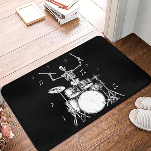 TPDODON Halloween Skelett Spielt Trommel Fußmatte Anti-Rutsch Eingang Küche Badezimmer Boden Fußmatte Totenkopf Schlagzeuger Toilette Teppich Teppich-20x32 inch TPDODON Halloween Skelett Spielt Trommel Fußmatte Anti-Rutsch Eingang Küche Badezimmer Boden Fußmatte Totenkopf Schlagzeuger Toilette Teppich Teppich-20x32 inch von TPDODON