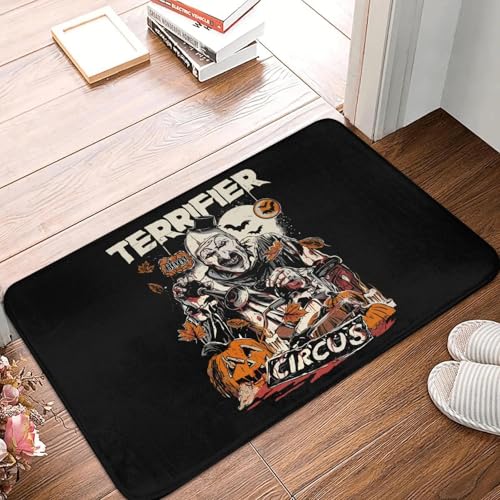 TPDODON Horror Clown Halloween Film Terrifier Fußmatte Matte Anti-Rutsch Küche Bad Toilette Teppich Teppich-16x24 inch von TPDODON