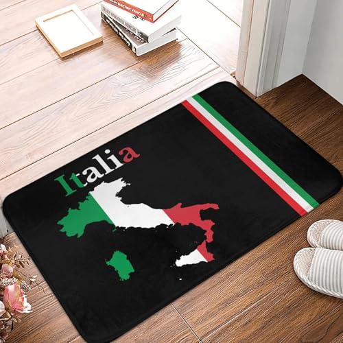 TPDODON Italien Karte Flagge Vorderboden Tür Eingangsmatte Indoor Italienisch Patriotisch Küche Badezimmer Fußmatte Garage Teppich Teppich-20x32 inch von TPDODON