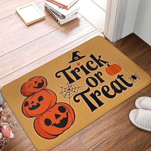 TPDODON Kürbislaterne Halloween Fußmatte Anti-Rutsch Badezimmer Küche Matte Schlafzimmer Balkon Boden Tür Eingang Teppich Teppich-24x36 inch von TPDODON
