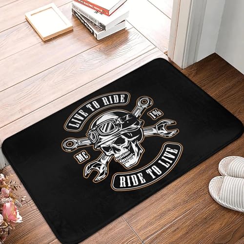 TPDODON Motorrad-Reparatur-Service Fußmatte Matte Anti-Rutsch Rockabilly Rock Biker Küche Bad Garage Teppich-16x24 inch von TPDODON