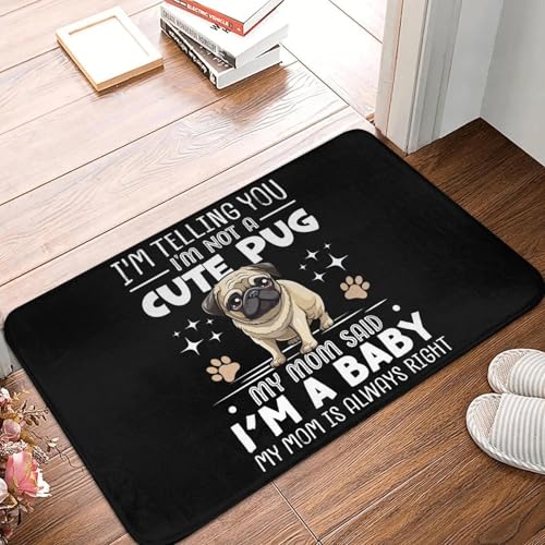 TPDODON Niedliche Mops-Haustürmatte rutschfest wasserdicht für den Innenbereich Mama-Hund-Fußmatte Wohnzimmer Eingangsbereich Teppich-16x24 inch TPDODON Niedliche Mops-Haustürmatte rutschfest wasserdicht für den Innenbereich Mama-Hund-Fußmatte Wohnzimmer Eingangsbereich Teppich-16x24 inch von TPDODON